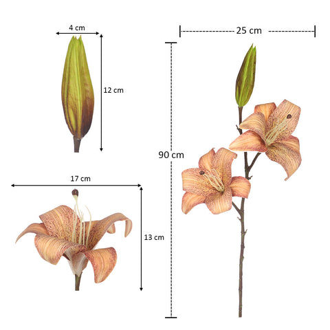 2-Packs 3heads Nearly Natural Lily Flower
