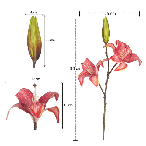 2-Packs 3heads Nearly Natural Lily Flower