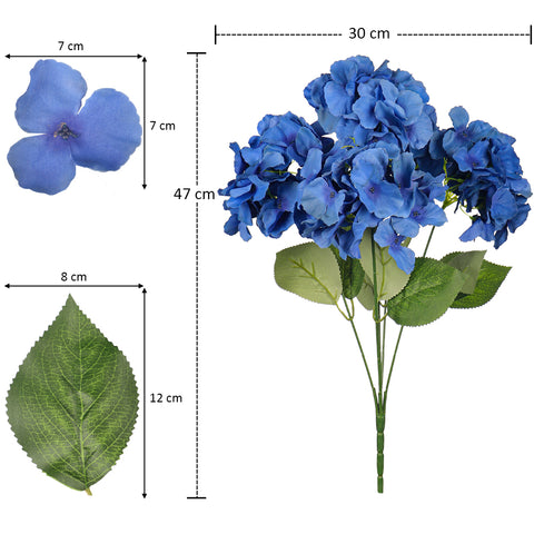 5 Head Silk Hydrangea Flowers