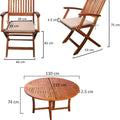 Outdoor wooden furniture set with table and chairs for garden