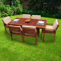 7 piece dining set with extendable table and chairs