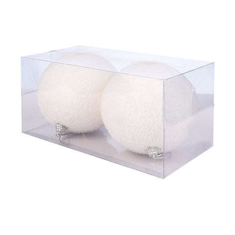 Pack of 2 White Christmas Balls