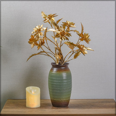 Golden Poinsettia Flower (Without Vase)