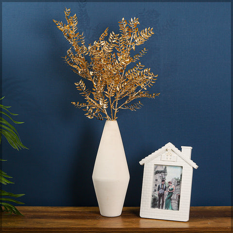 1 Piece Artificial Golden Fern Leaves (Without Vase)
