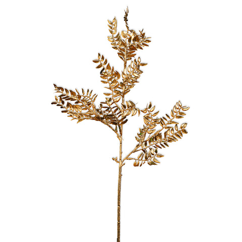 1 Piece Artificial Golden Fern Leaves (Without Vase)