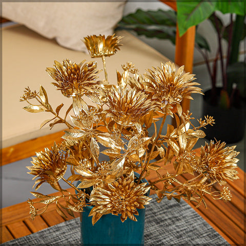 1 Bunch Artificial Golden Daisy Flower(Vase not Included)