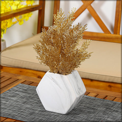 1 Bunch Artificial Golden Cyprus Bunch (Vase not Included)