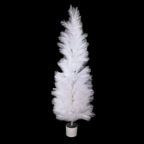 White fluffy feather plant arrangement