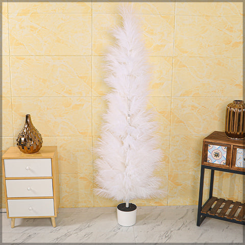 Indoor artificial feather plant