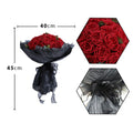 red forever roses in luxury box