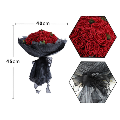 red forever roses in luxury box