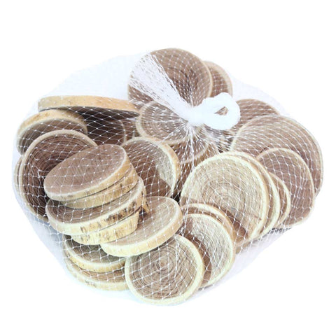 Natural unfinished wood round slice