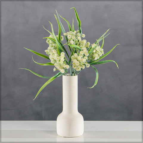 Artificial Leaves Bunch with White Flower