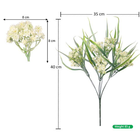 Artificial Leaves Bunch with White Flower
