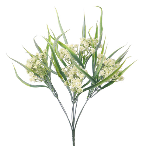 Artificial Leaves Bunch with White Flower