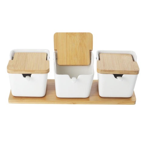 spice containers, wooden rack for clothes
