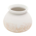 Round textured ceramic vase