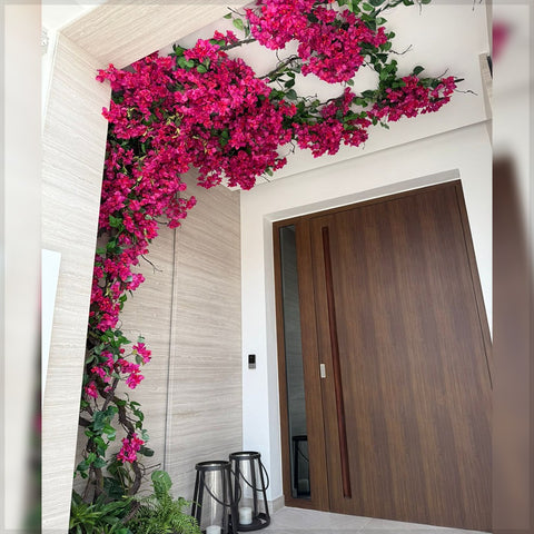 Elegant Entrance with Vibrant Bougainvillea Accents for display purposes only (non-sale)
