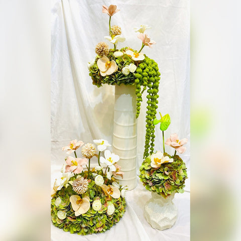 Elegant Floral Arrangement in Modern Vases for display purposes only (non-sale)