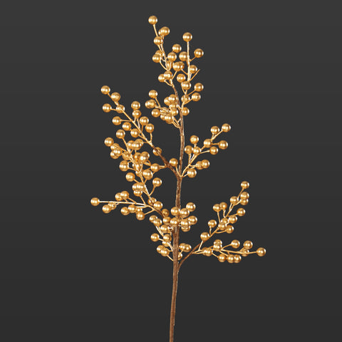 Single  Artificial Gold Berry Stem  (without vase)