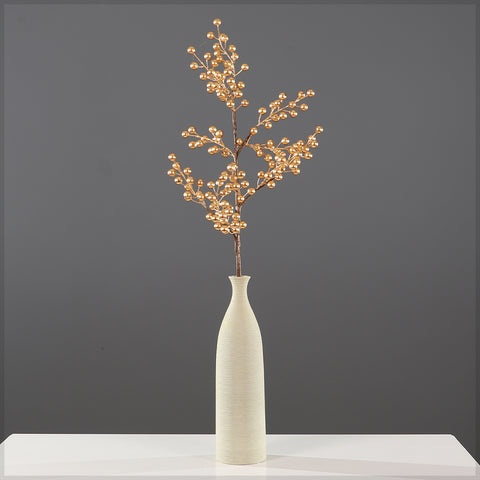 Single  Artificial Gold Berry Stem  (without vase)