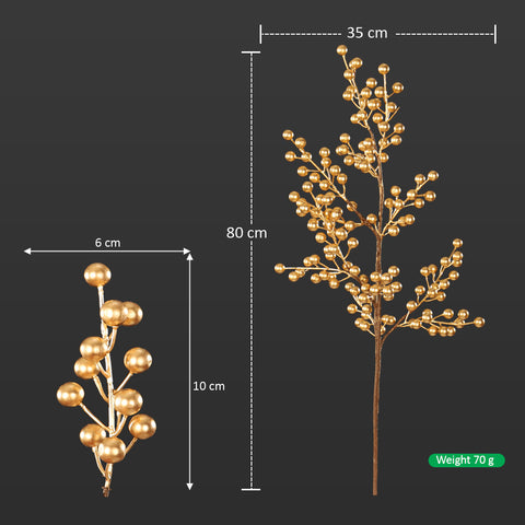 Single  Artificial Gold Berry Stem  (without vase)