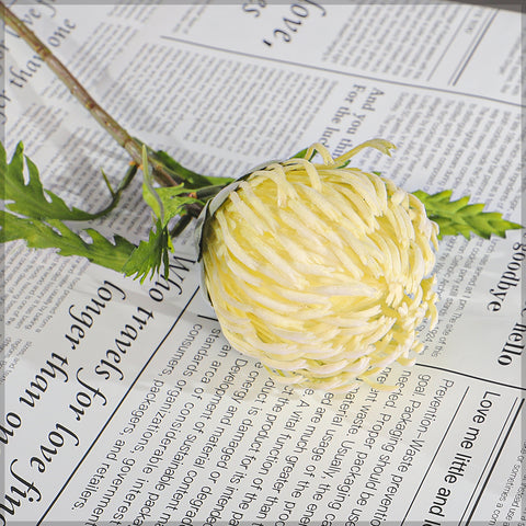 artificial protea stem with leaves