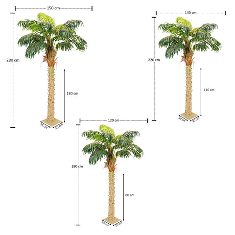 Close-up of a realistic artificial palm set in an elegant pot