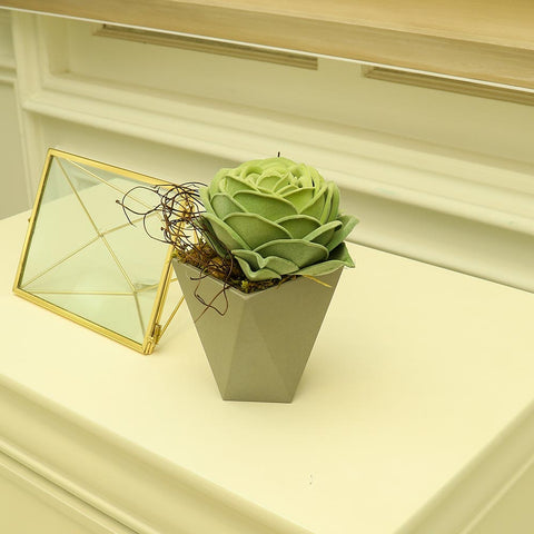 Faux Green Succulent in Pot