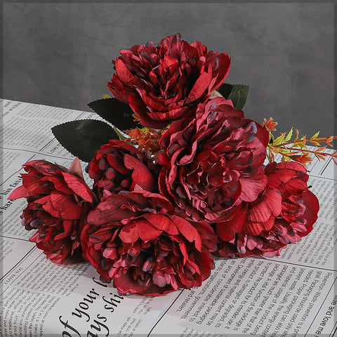 Artificial Silk Rosa Floribunda Flower