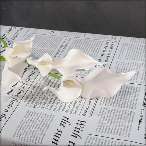 Decorative white calla lilies