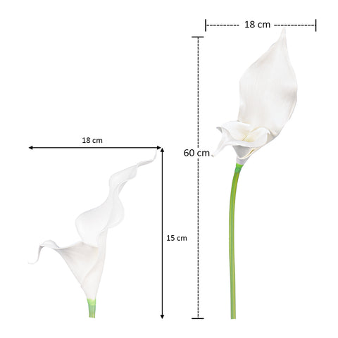 Realistic faux white calla lily