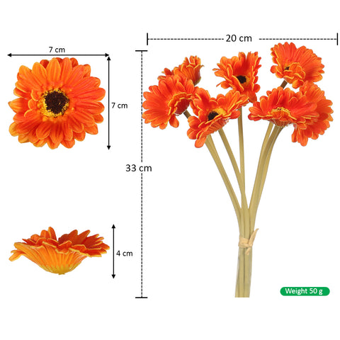 7 Heads Artificial Daisy Flowers with Stems