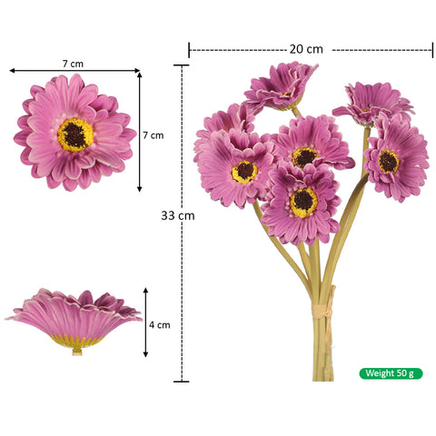 7 Heads Artificial Daisy Flowers with Stems