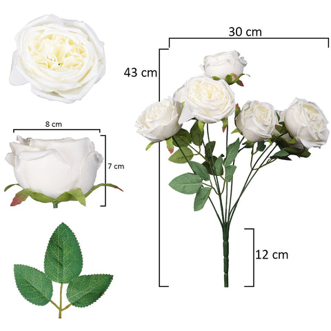 Lifelike Faux Rose Flower Bunch