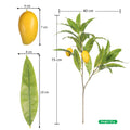 Faux Mango Stem with Leaves