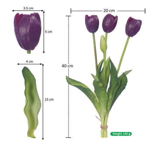 Bunch of 4 Artifical Tulips