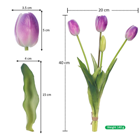 Bunch of 4 Artifical Tulips