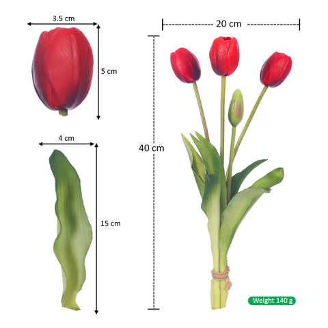 Bunch of 4 Artifical Tulips