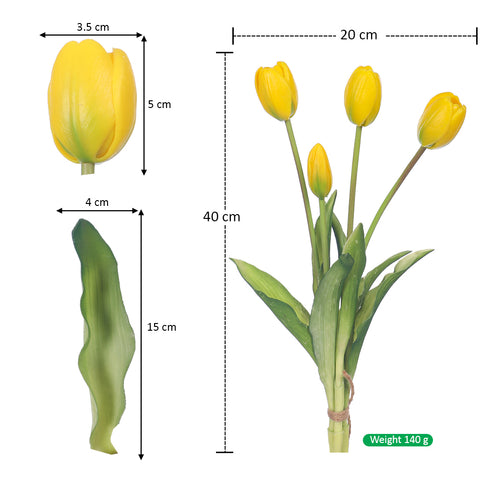 Bunch of 4 Artifical Tulips