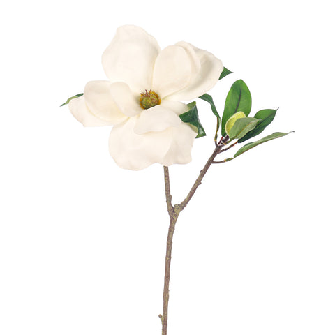 Artificial White Magnolia Single Flower Stem