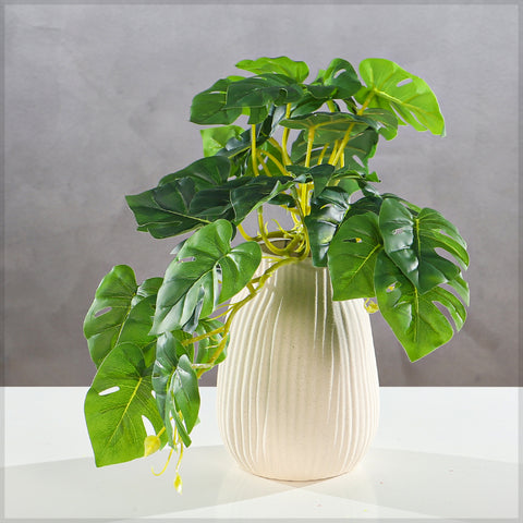 Artificial Tropical Monstera Palm Bunch(without vase)