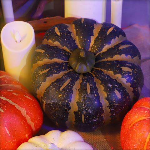 Faux Dark Green Autumn Pumpkin