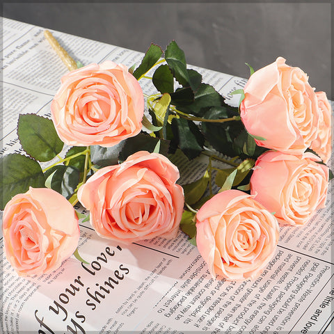 Artificial Silk Rose Flower Bunch