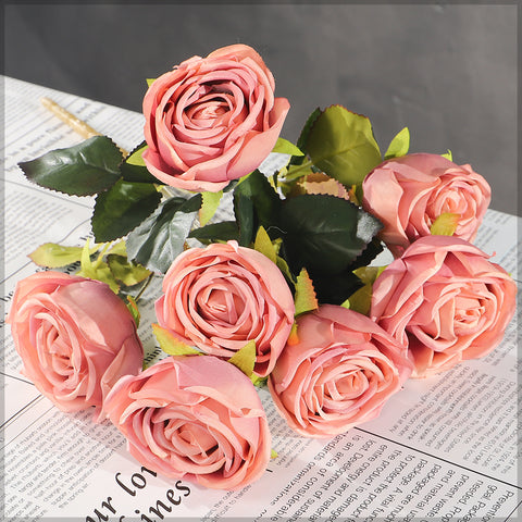 Artificial Silk Rose Flower Bunch