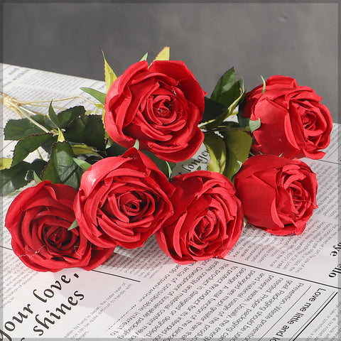 Artificial Silk Rose Flower Bunch