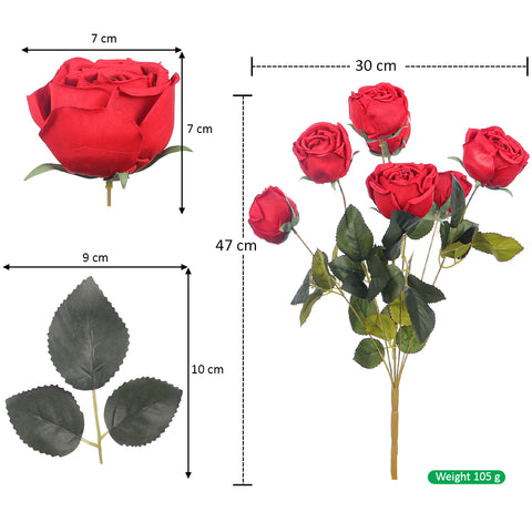 Artificial Silk Rose Flower Bunch