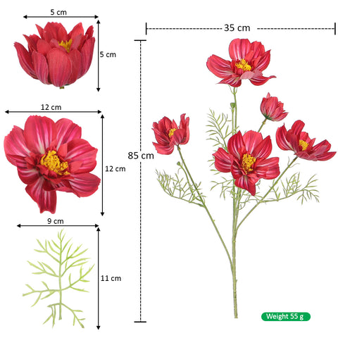 artificial cosmos flower with five blooms