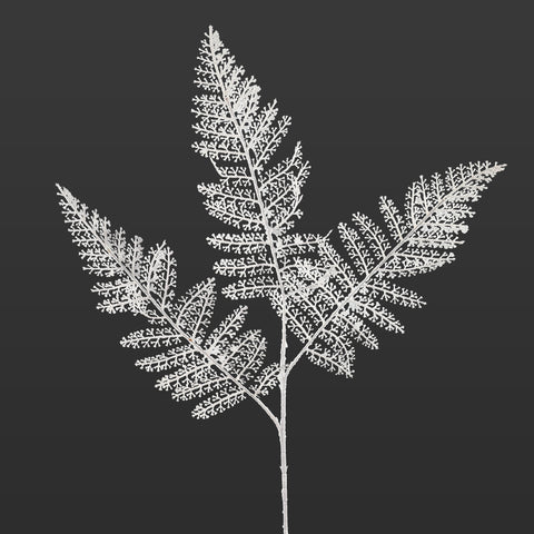 1 Piece White Artificial Fern Leaf Stem(White Leaf Only)