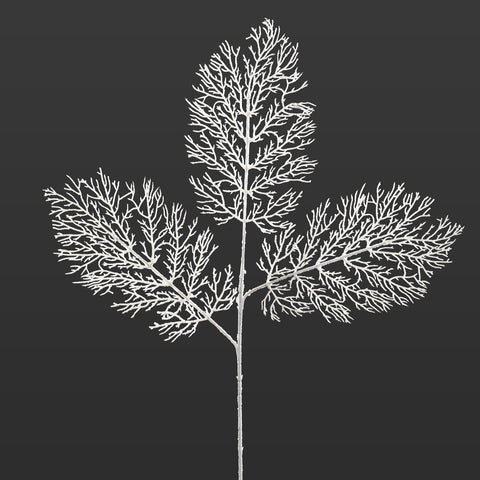 1 Stem  Decorative White  Leaf  (Vase not Included)